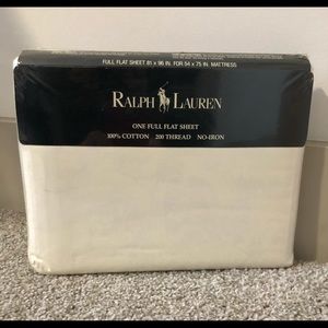 Ralph Lauren Avery White Full Flat Sheet
